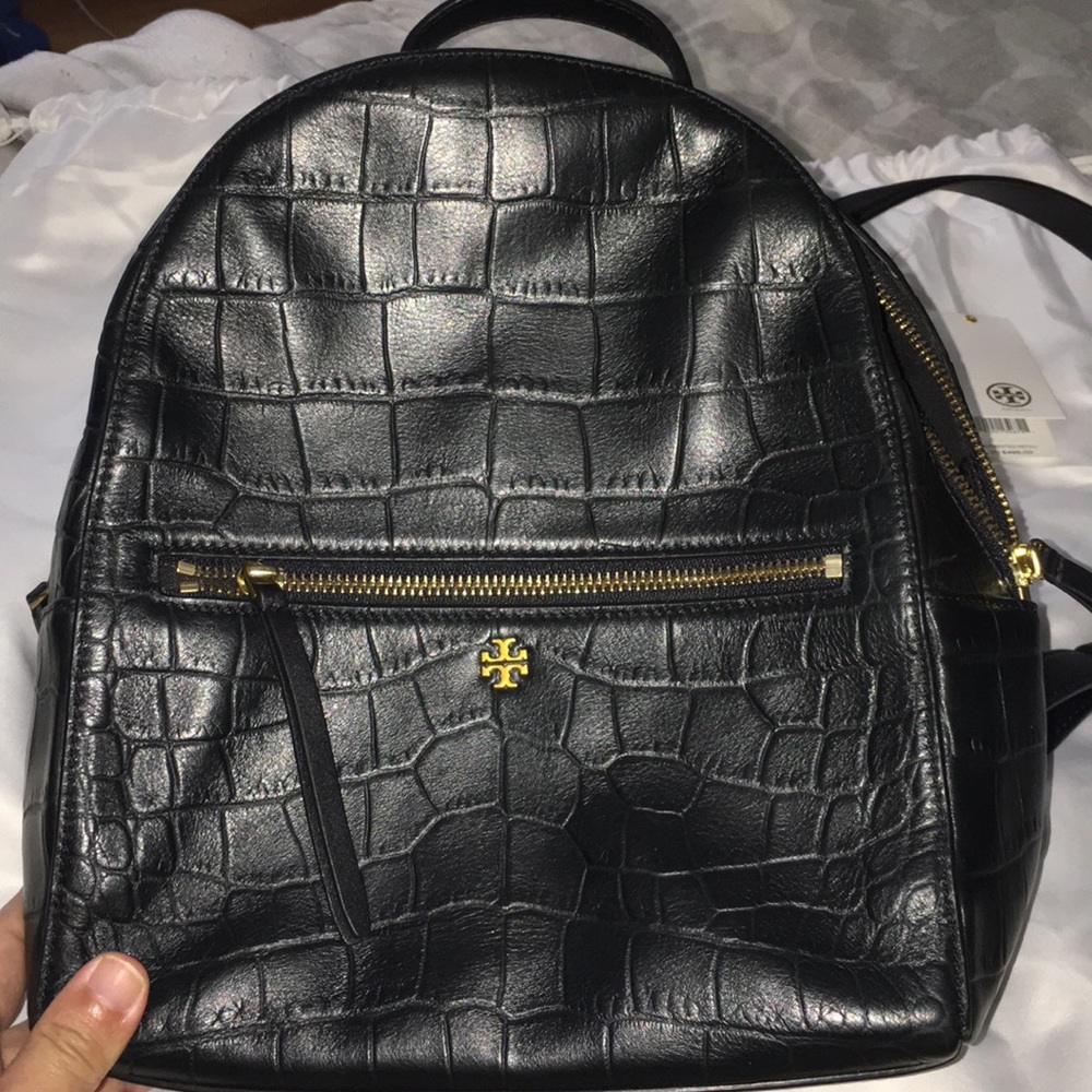 Tory Burch croc embossed backpack